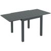 Outsunny Slate Extendable Dining Table: Adaptable Size for 4-6, Aluminum, Perfect for Outdoor Family Meals, Gray|