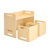 Weaning Table and Chair Set Montessori Toddler Desk with 2 Chairs Wood