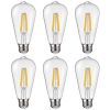 6 Pack Edison Bulbs LED ST19 7W Dimmable 800 Lumens 2700K E26 Antique