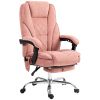 Vinsetto Massage Desk Chair with Footrest, 6-point Vibrating and Heating Functions, Adjustable Height and Back, Pink