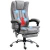 Vinsetto High Back Reclining Massage Office Chair with Heat 6-Point Adjustable Height Footrest Black