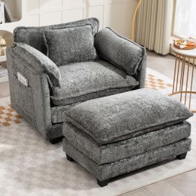 55.32*39.76" Oversized Sofa Indoor,Portable ottoman,Boucle Single Sofa Bed with Wider seat,Double deep cushion