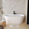 59" Acrylic Freestanding Bathtub, Stand Alone Soaking Tub, Glossy White Acrylic, Toe-tap Chrome Drain, cUPC Certified