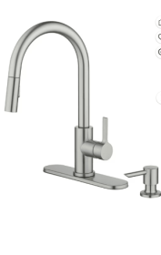 Better Homes & Gardens Pull Down Kitchen Faucet with Soap Dispenser in Satin Nickel