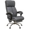 Vinsetto Heated Massage Office Chair 4 Point Vibration Gray PU Leather Reclining Adjustable Height