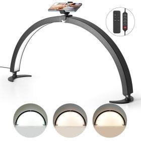 Nail Desk Light 40 W Half Moon Desk Lamp with Phone Holder Adjustable Brightness