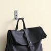 Wall Mounted Flip Down Coat Hook Rack, Clutter Free Hanging System, Black PowderCoated Steel, 5 Hooks