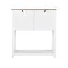 Coffee Bar Cabinet, 31.5 x 13.8 x 34.6 in Farmhouse Coffee Bar Cabinet with 3-Tier Storage, Coffee Bar Table with Magnet Doors
