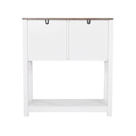 Coffee Bar Cabinet, 31.5 x 13.8 x 34.6 in Farmhouse Coffee Bar Cabinet with 3-Tier Storage, Coffee Bar Table with Magnet Doors