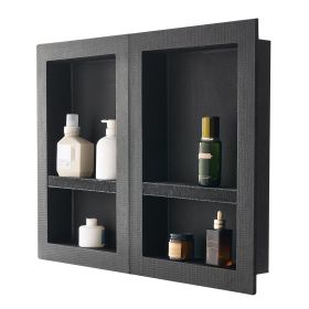 Shower Niche 16"x 24"+ 16"x 24"Recessed Wall Organizer for Bathroom