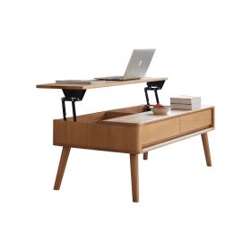 Elevating Center Table Low Table 100% Solid Oak Wood Top Plate Desk Coffee Table Width 100 x Depth 60 x Height 45 cm Study Desk Work From Home Easy To
