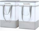 Laundry Basket 78L, 2Pack Laundry Hamper with Easy Carry Handles, Collapsible Laundry Baskets Hampers for Bathroom Clothes Storage Grey