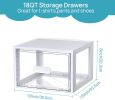 4 Pack 18QT White Stackable Storage Drawers,Easily Assemble Closet Organizers,Plastic Storage Bins for Bathroom,Cabinet,Kitchen Pantry