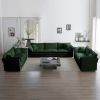 3 Piece Sofa Set Oversized Sofa Comfy Sofa Couch, 2 Pieces of 2 Seater and 1 Piece of 3 Seater Sofa for Living Room, Deep Seat Sofa Green Chenille