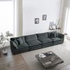 Free Combination Modular Sofa Free,4 Seater Sofa Comfy Chenille Fabric,Sectional Sofa Couch,Gray Chenille
