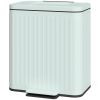 Trash Can with Lid, 2 x 5.3Gal Double Step-On Kitchen Trash Can with Rubbish Bags, Removable Buckets, Light Green