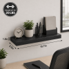 Floating Wall Shelves Set of 6, Black Wood Grain Wall Mounted Shelf with Metal Bracket
