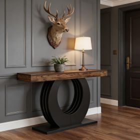 Console Table, Rustic Sofa Table Entryway Table with Circle Base