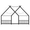 Full Size Metal House Bed Frame, Montessori Floor Bed with Safety Side Guard Rails, No Box Spring Needed