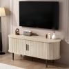 TV Stand, 47" Modern TV Console Table with Storage Compartment and Sliding Door, Gaming Entertainment Center with Cabinet for Living Room, Bedroom