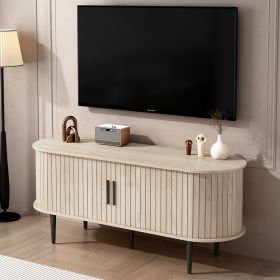 TV Stand, 47" Modern TV Console Table with Storage Compartment and Sliding Door, Gaming Entertainment Center with Cabinet for Living Room, Bedroom