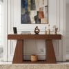 60 Inch Narrow Console Table with Built-in Power Outlet, Farmhouse Sofa Table Behind Couch