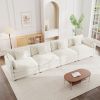 Free Combination Modular Sofa Free,4 Seater Sofa Comfy Chenille Fabric,Sectional Sofa Couch,White