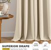 Cream Beige Blackout Curtains for Bedroom Living Room 63 Inches Long 2 panels