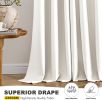 Ivory Blackout Curtains for Bedroom Living Room 63 Inches Long 2 Panels
