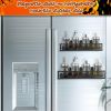 2 Pack Bat Magnetic Spice Rack for Refrigerator Metal Magnet Basket Shelf for Fridge Seasoning Storage Organizers Home Decor Kitchen Accessories (Blac