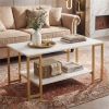 2-Tier Modern Coffee Table with Open Storage Shelf for Living Room & Robot Vacuum Friendly