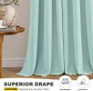 Aqua Blackout Curtains for Bedroom Living Room 63 Inches Long 2 Panels