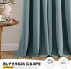 Dusty Blue Blackout Curtains for Bedroom Living Room 63 Inches Long 2 Panels
