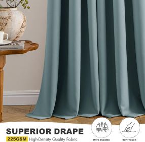 Dusty Blue Blackout Curtains for Bedroom Living Room 63 Inches Long 2 Panels