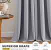 Light Grey Blackout Curtains for Bedroom Living Room 63 Inches Long 2 Panels