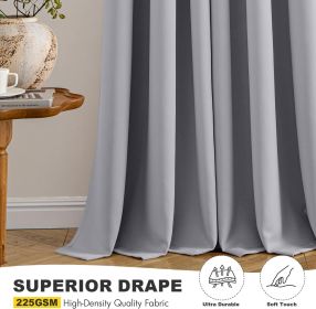 Light Grey Blackout Curtains for Bedroom Living Room 63 Inches Long 2 Panels