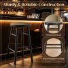 Set of 2 24" Swivel Bar Stools with Footrests And Crossbars Adjustable Height for Kitchen Island Dining Room