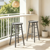 Set of 2 24" Swivel Bar Stools with Footrests And Crossbars Adjustable Height for Kitchen Island Dining Room