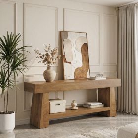 63 Inch TV Stand Farmhouse Entertainment Center with 2-Tier Shelf for 55-75 Inch TVs Living Room Bedroom Furniture Wood