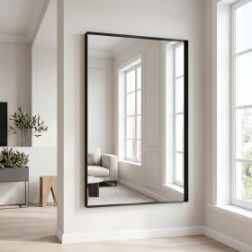32"x40" Bathroom Wall Mounted Mirror Vanity Rectangular Mirror with Deep Frame, Black