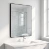 24"x36" Rectangular Bathroom Mirror Wall Mounted Mirror with Metal Frame, Black