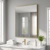 32"x40" Rectangular Bathroom Mirror Wall Mounted Mirror with Metal Frame, Gold