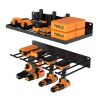Wall Mounted 2 Tiers Garage Tool Organizer Rack, Heavy Duty Wall Hanging Hardware Storage Shelf for Garage, Workshop, Utility Room