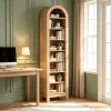 Modern Arch Bookshelf 8-Tier with 3 Adjustable Shelves Home Decor Wall Mounted Open Bookcase for Living Room Bedroom