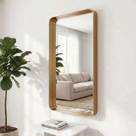 30"x50" Rectangular Bathroom Mirror Vanity Wall Mounted Mirror with Deep Frame, Gold
