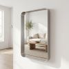 24"x32" Rectangular Bathroom Mirror Vanity Wall Mounted Mirror with Deep Frame, Silver