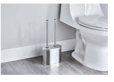 Better Homes & Gardens Metal Toilet Brush and Plunger Set, Brushed Nickel
