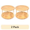 (2 pack)Kitchen Organizer Bamboo Turntable 2-Tier Spice Rack, 10.04 DIA x 6.89 in