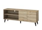 Amidon TV Stand for TVs up to 63", with 2 Storage Shelves& 1 Cabinet, Modern Entertainment Centre for TV in Living Room in Oak