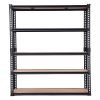 5-Tier Heavy Duty Shelving Unit 2000LBS, Black, 71" H x 39.4" W x 19.7" D